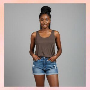 WEARABLES by Habitat Brown Scoop Neck Tank Top - Size M